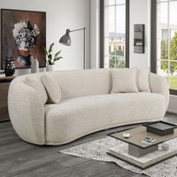 Hochwertiges Modernes Gebogenes Halbmond-Freizeitsofa Gepolstertes Luxuriöses Samt-Hotel-Ecksofa