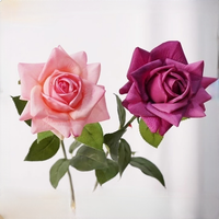 Hete Aanbieding Realistische Kunstmatige Rozen Bloemen Bruidsdecoratie Kunstmatige Roos Lange Steel Roos Bloem voor Decoratie