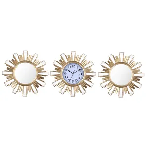Gương Và Đồng Hồ <span class=keywords><strong>3Pcs</strong></span> Trong Một Bộ Thời Trang Trang Trí Nội Thất Thiết Lập Đồng Hồ Treo Tường - Product Image 1