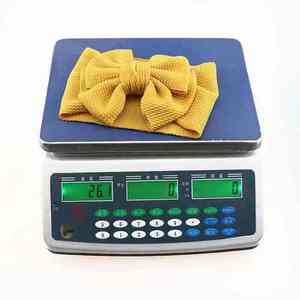 Diadema personalizada con estampado de lazo grande para bebé, <span class=keywords><strong>turbante</strong></span> de tela de Waffle para niños, diademas para recién nacidos - Product Image 4