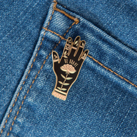 Personnalisé sur mesure créatif significatif puissant femmes braves mains ensemble plaqué or gratuit oeuvre broches broches décoratives émail broches