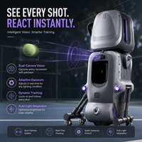 Robot d'entraînement de tennis intelligent avec suivi visuel et grand panier de récupération de balles pour machine à balles de tennis IA - Vente en gros