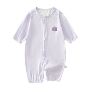 Combinaison à manches longues pour bébé, tricotée finement, unisexe, respirante, dos en maille, combinaison d'été - Product Image 5