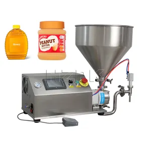 Hzpk bomba de enchimento de garrafa, creme semi automático de mel, shampoo, alta viscosidade, máquina de enchimento de garrafa, cosméticos