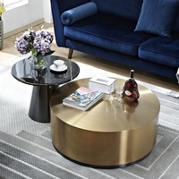 Table basse en acier inoxydable, or, marbre, ronde, mrable, pour salon, offre spéciale,