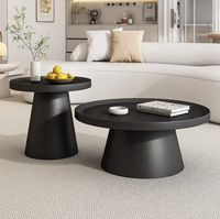 Table basse chic style crème, table d'appoint minimaliste en fer, ensemble de tables à thé pour salon B&B