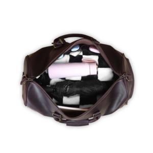 กระเป๋าทรงดัฟเฟิลสำหรับผู้ชายกระเป๋าหนังแท้สำหรับเดินทางกันน้ำโลโก้ออกแบบได้ตามต้องการ - Product Image 5