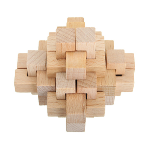Puzzles en bois carrés à emboîter, jeux de réflexion tactiles, jouets éducatifs DIY pour enfants de 5 à 7 ans et adultes - Product Image 2