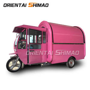 Extérieur rue fibre de verre moto mobile nourriture vélo 3 roues café chariot bretzel restaurant petites remorques électriques de restauration - Product Image 4