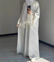 Robe musulmane YKA039 pour femmes, vêtements islamiques, hijabs, abaya traditionnelle de haute qualité avec broderie florale en dentelle et manches larges.