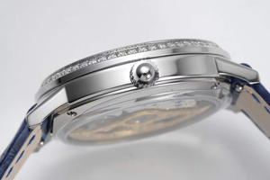 Women's Automatic Mechanical Watch with Diamond Bezel Sun Moon Phase Dial Leather Strap Elegant Wristwatch for Everyday Wear - Product Image 5
