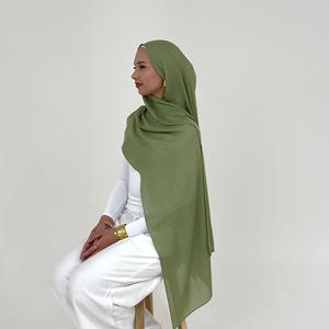 Hijabs en modal unis 54 couleurs avec logo personnalisé, assortis aux hijabs châle en modal à ourlet bébé, hijab musulman - Product Image 1