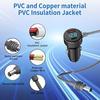 Kabel Charger Mobil Mini Adaptor Pemantik Rokok USB-C PD QC3.0 Voltmeter Digital 3-in-1 12V/24V ke 30V OEM Pabrik