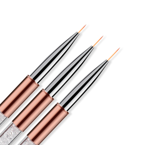 Pincel 3d para nail art kolinsky, pinceles acrílicos con mango de cristal transparente de oro rosa, delineador profesional para punteado, <span class=keywords><strong>2022</strong></span> - Product Image 1