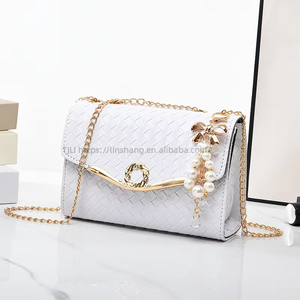 Fashion Custom <b>Mini</b> Girl Crossbody Solid Color Luxury <b>Bags</b> Women Handbags With Pearl Pendent - Product Image 5