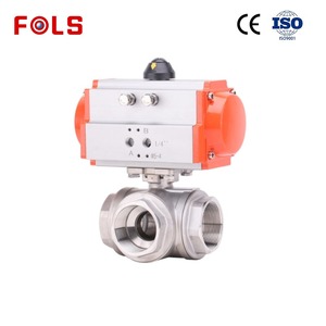 Venta Caliente de Fábrica: Válvula de Bola DN50 de 2 Pulgadas, de Tres Vías, Accionada Neumáticamente, Roscada NPT, de Acero Inoxidable SS316 - Product Image 4