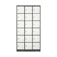 Casier de rangement métallique moderne à 18 portes, serrure électronique, fermeture manuelle des portes, design autoportant, écologique, grande capacité, pour la maison