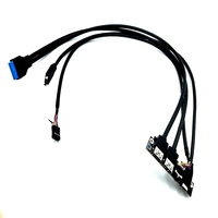 Cable de Panel Frontal Interno para Computadora, Tipo-C USB 3.1, Conector de Audio, Material PVC, Cobre Estañado, 60cm, Carga Rápida 3A, en Stock