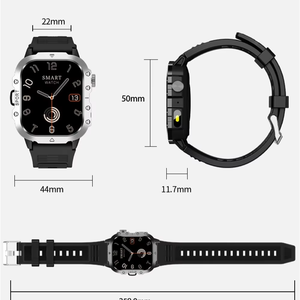 Nouvelle Arrivée H12 Carrée, Montre Intelligente Mode en Silicone avec Écran Tactile TFT, Appel BT, Compatible Android et iOS, Surveillance de l'Oxygène Sanguin et de la Fréquence Cardiaque, Fitness et Sport - Product Image 5