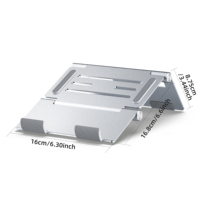 Support réglable pour tablette et ordinateur portable en alliage d'aluminium avec support stable et réglable en hauteur, portable, argenté