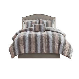 Juego de edredón de piel sintética DB de 4 piezas, estampado Floral suave, patrón de rayas, tamaño King para el hogar, boda, estilo Vintage, relleno de poliéster - Product Image 6