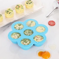 OKOLAY Moule à gâteaux écologique pour mini-gâteaux aux œufs, accessoires de cuisson avec couvercle, bac à glaçons, boîte de rangement pour fruits, bac de congélation, tasse