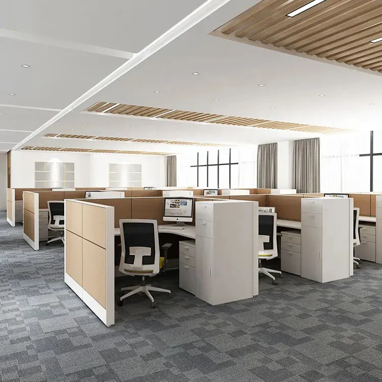 Özel alan yeni modern tasarım standart boyut kavisli modüler alüminyum bölümleri iş istasyonu ofis odacığı mobilya