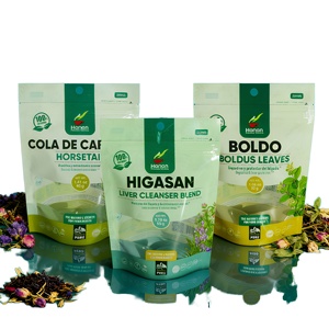 Bolsa Personalizada para Té de Hierbas con Ventana Transparente, Orificio para Colgar y Cierre Reutilizable, Empaque Mate para Mezcla de Hierbas Naturales en Hojas - Product Image 1