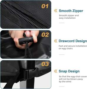 Heavy Duty 400D meubles d'extérieur <span class=keywords><strong>housse</strong></span> étanche <span class=keywords><strong>Protection</strong></span> contre la poussière de pluie pour chaise suspendue chaise balançoire housses de meubles - Product Image 5