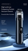 Aspirateur de voiture sans fil portable mini 12000Pa, moteur sans balais, 2-en-1, sans cordon, noir, 0,6 kg, pour la maison et le bureau