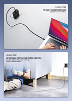 Câble de charge rapide LDNIO LC241C 1m PD 65W 5A pour téléphone portable Android, ordinateur portable, câble de charge rapide de type C vers USB C, câble de données de charge rapide