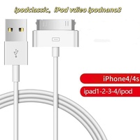 Cable de Carga para Apple iPod Classic/iPod Video 4/4S iPad 2/3, Cable de Carga de Boca Ancha para Transmisión