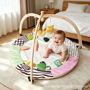 Gimnasio creativo de madera maciza para bebés, para uso doméstico, entrenamiento Montessori, juguete de agarre para bebés, trípode de madera para ejercicios. - Product Image 4