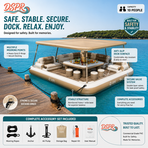 Piattaforma Galleggiante Gonfiabile OEM ODM con Logo Personalizzato per Resort, <span class=keywords><strong>Marina</strong></span>, Yacht Club, Lago, Spiaggia - Product Image 4