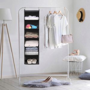 Multi-Layer Folding & Collapsible Non-Woven <b>Wardrobe</b> Storage Hanging Bag for House Usage Clothing Storage with 2 Sturdy Hooks - Product Image 3