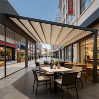 Toldo Retráctil Manual de Lujo con Cassette Completo, Brazos de Aleación de Aluminio de Alta Resistencia, para Villas Modernas, Terrazas Junto a la Piscina, Hogares Elegantes