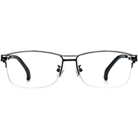 Gafas de titanio Borregls para hombre, montura de diseñador, ligeras, cuadradas, de medio aro, semimontura, ópticas, modelo 185770