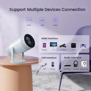 Proyektor Mini 2024 p portabel Full Hd, proyektor Upgrade baru Android 11 4k fokus elektrik 270 Ansi Lumen proyektor Mini 720p