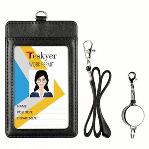 High Quality Personalized Leather Photocard <b>Holder</b> Business Pu <b>Card</b> <b>Holder</b> With Lanyard - Product Image 2
