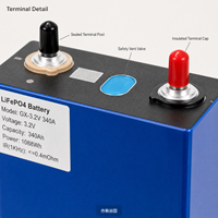 Batería de fosfato de hierro y litio Guoxuan de 3.2V 340AH para vehículos eléctricos, vehículos recreativos de dos/tres ruedas y almacenamiento de energía - China