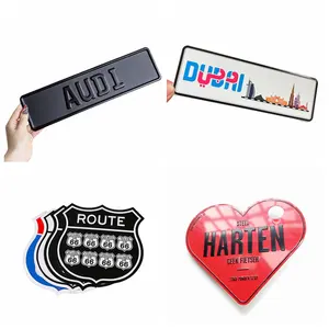 Custom Metal Aluminum Embossed Sign 3D Brand Logo Plates