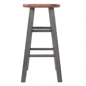 Modern Chic Grey Deco Wood <b>Stool</b> Luxury Decorative <b>Stool</b> with Natural Top for <b>Dining</b> Bar Hotels Restaurants for Living Room - Product Image 4
