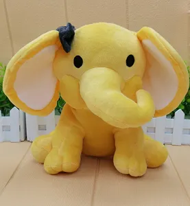 Nuovi simpatici giocattoli di elefanti di peluche e farciti con orecchie bianche all'ingrosso a buon mercato basso MOQ colorato peluche elefante Logo OEM