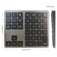   Keyboard Numerik Nirkabel Isi Ulang Tiga Mode Desain Ramping dan Senyap 35-Tombol Numpad USB Eksternal