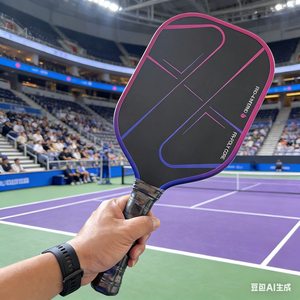 Pala de Pickleball Portátil Alargada de Fibra de Carbono Cruda 3K T700 con Impresión Personalizada, Núcleo de Panal Duradero de 16 mm, Superficie Rugosa, Aprobada por la USAPA - Product Image 1