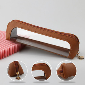 Sac de rangement compact en PU transparent <span class=keywords><strong>pour</strong></span> le maquillage, <span class=keywords><strong>pour</strong></span> les voyages, rangement cosmétique imperméable <span class=keywords><strong>pour</strong></span> crayon à sourcils, rouge à lèvres et soins du visage - Product Image 2