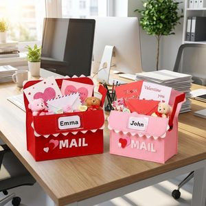 Buzón <span class=keywords><strong>de</strong></span> Fieltro para Regalos <span class=keywords><strong>de</strong></span> San Valentín, Bolsa <span class=keywords><strong>de</strong></span> Fieltro para <span class=keywords><strong>Intercambio</strong></span> <span class=keywords><strong>de</strong></span> Regalos <span class=keywords><strong>con</strong></span> Tarjetas, Buzón Colgante para Fiestas <span class=keywords><strong>de</strong></span> San Valentín - Product Image 5