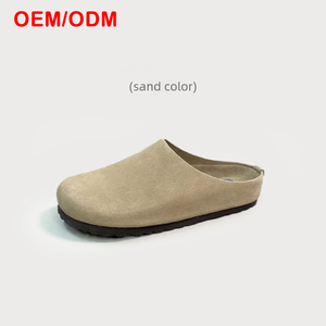 Mules de Cuero Estilo <span class=keywords><strong>Birkenstock</strong></span>, Pantuflas de Corcho con Logotipo Personalizado, Cuero Genuino, Suela de <span class=keywords><strong>Goma</strong></span>/<span class=keywords><strong>EVA</strong></span>, Plantilla de Madera, Suaves, Ligeras y Planas - Product Image 2