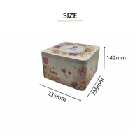 Boîte en fer blanc carrée brillante sans soudure pour biscuits et lait, personnalisable, imprimée en offset, qualité alimentaire