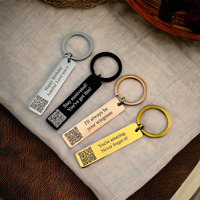 Porte-clés personnalisé avec votre nom, texte, code QR, logo gravé au laser, porte-clés vierge à scanner